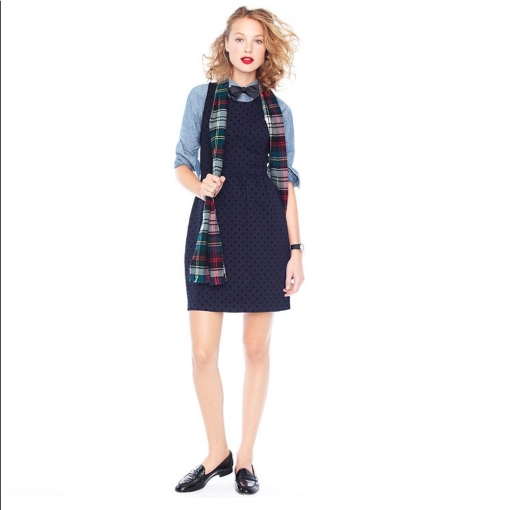 J. Crew Midnight Blue Polka Dot Ponte Dress
